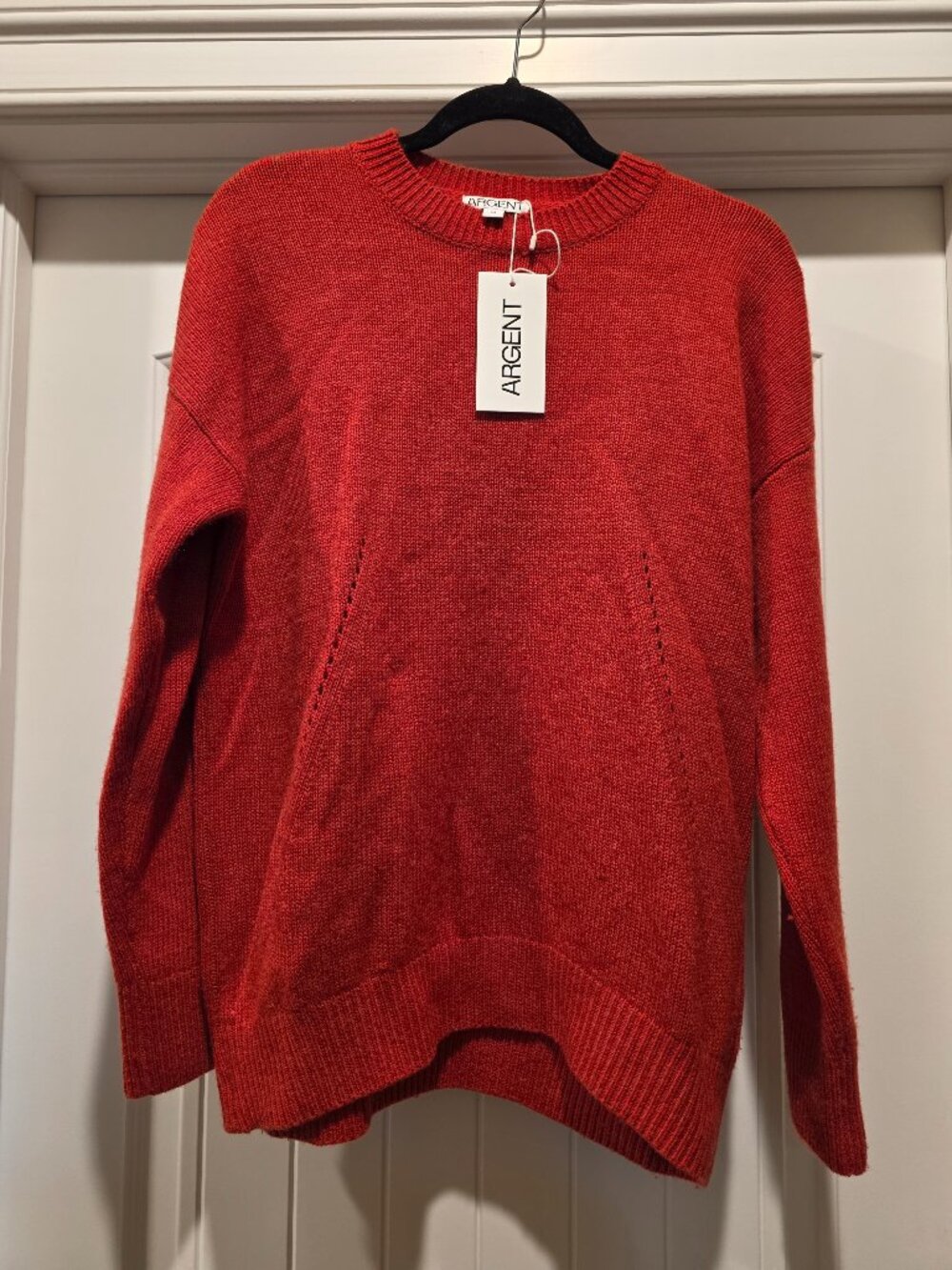 NWT Argent wool/Cashmere blend red oversized sweater size M